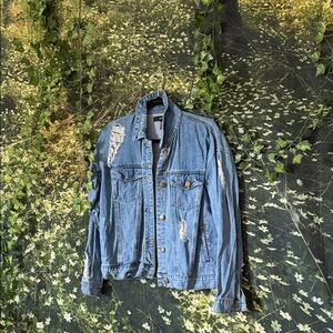 Forever 21 Blue Distressed Jean Jacket